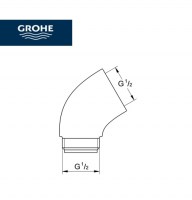 MEDIDAS CODO ADAPTADOR TELEDUCHA GROHE